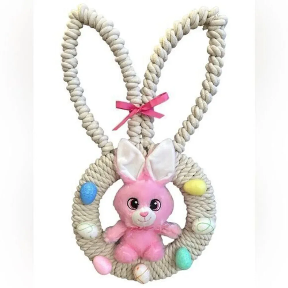 NEW Easter Bunny Shaped Rope Braided Door Hanger‎ Decor